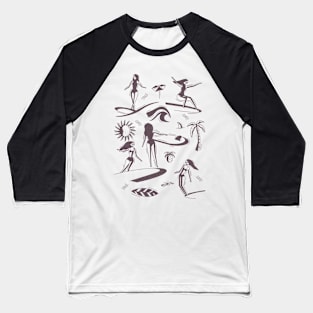 Surf Doodles 1 Baseball T-Shirt